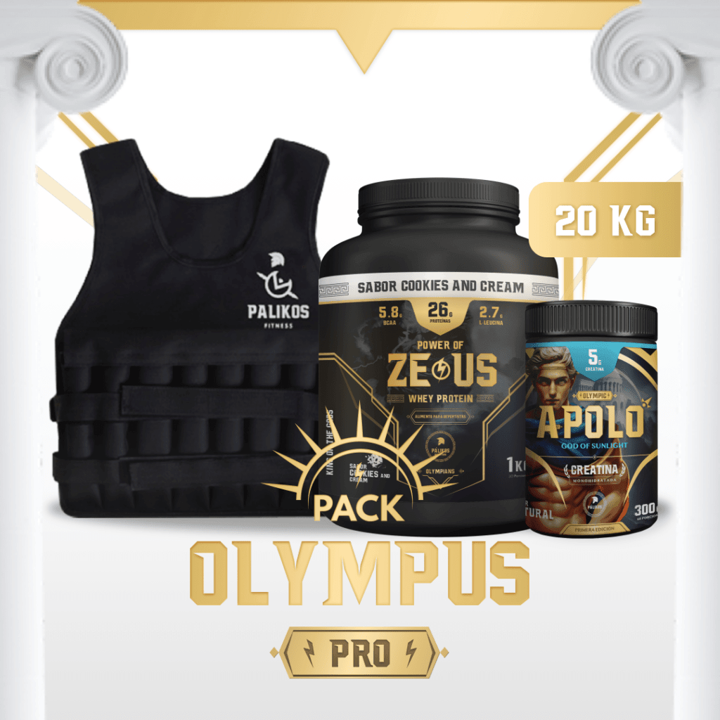 PACK OLYMPUS PRO 🏆 | Chaleco de Peso (15 o 20 KG) + Apolo ✨ + Zeus⚡.