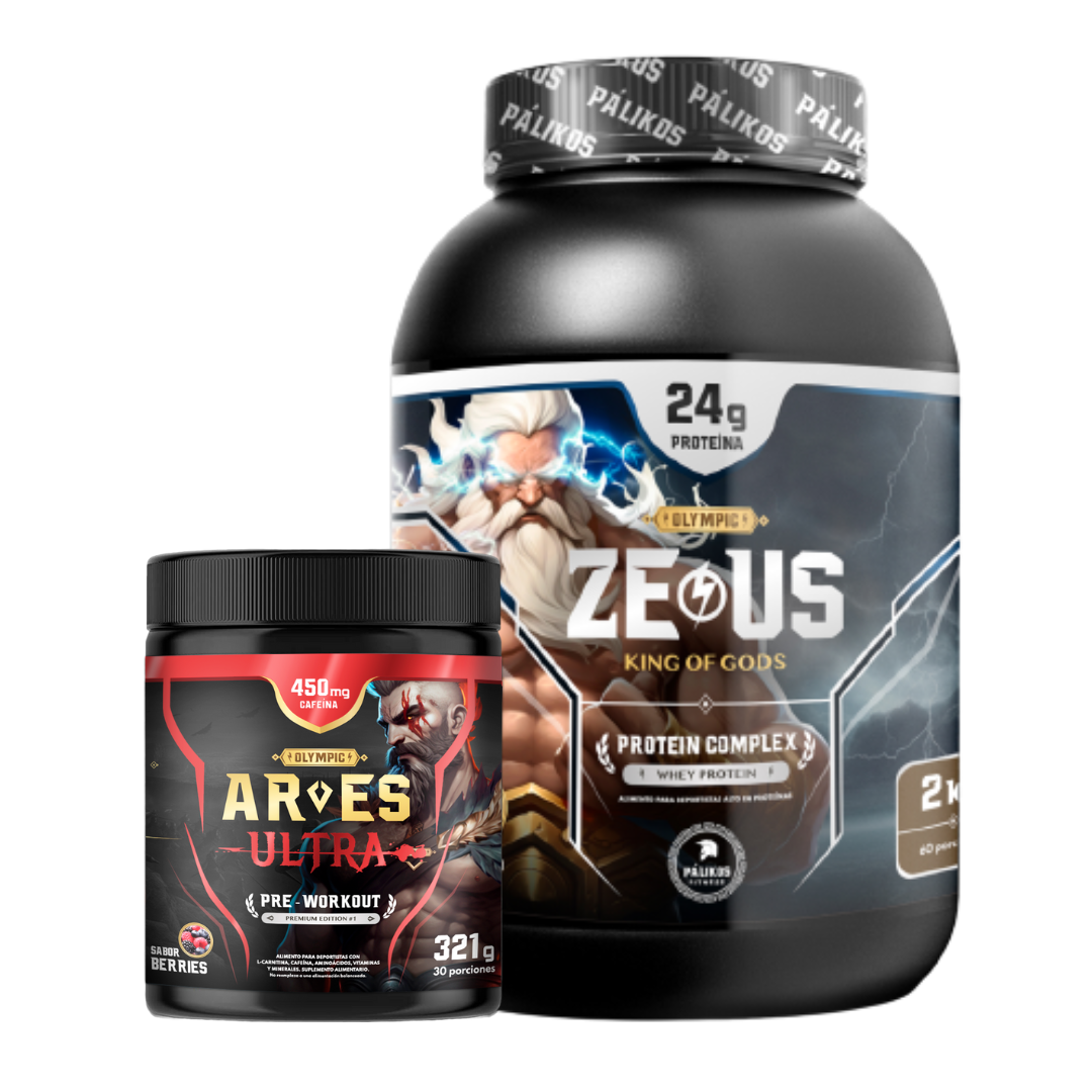 PACK WARRIOR ⚔️ |Pre entreno Ares ✨ + Proteina Zeus COMPLEX⚡(1-2 kg)