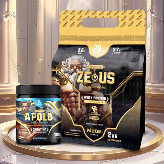 PACK GUERRERO ⚔️⚡ [ PROTEINA 2 Kg] | ZEUS ⚡ [60 serv] Doypack + CREATINA APOLO  [60 serv]