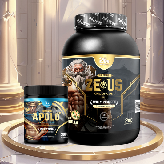 PACK GUERRERO  ⚔️  | PROTEINA ZEUS 2 Kg ⚡ + CREATINA APOLO ✨ [60 serv]