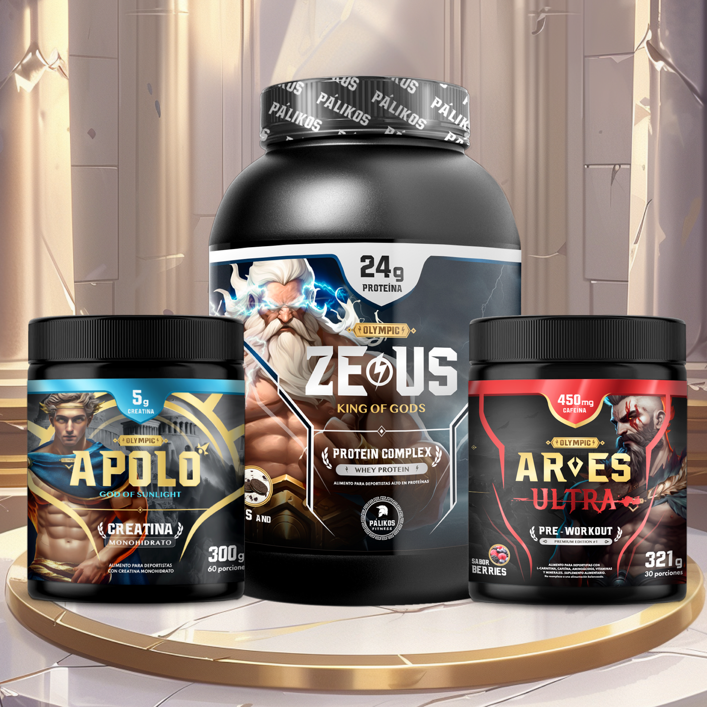 PACK PODER SUPREMO 💎 | ZEUS COMPLEX ⚡ [60 serv] + APOLO ✨ [60 serv] + ARES ULTRA 🔥 [30 serv]