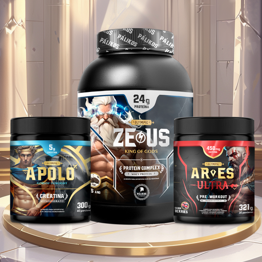 PACK PODER SUPREMO 💎 | ZEUS COMPLEX ⚡ [60 serv] + CREATINA APOLO ✨ [60 serv] + ARES ULTRA 🔥 [30 serv]