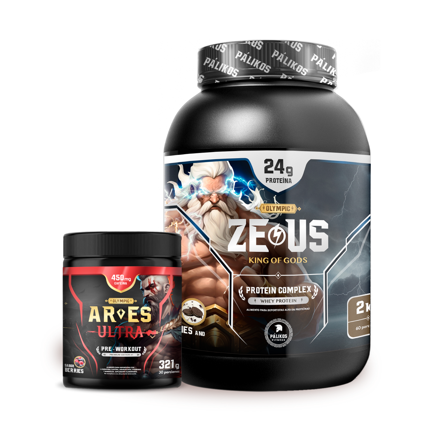 PACK BERSERKER ⚔️ | PROTEINA ZEUS COMPLEX ⚡ [60 serv] + ARES ULTRA 🔥 [30 serv]