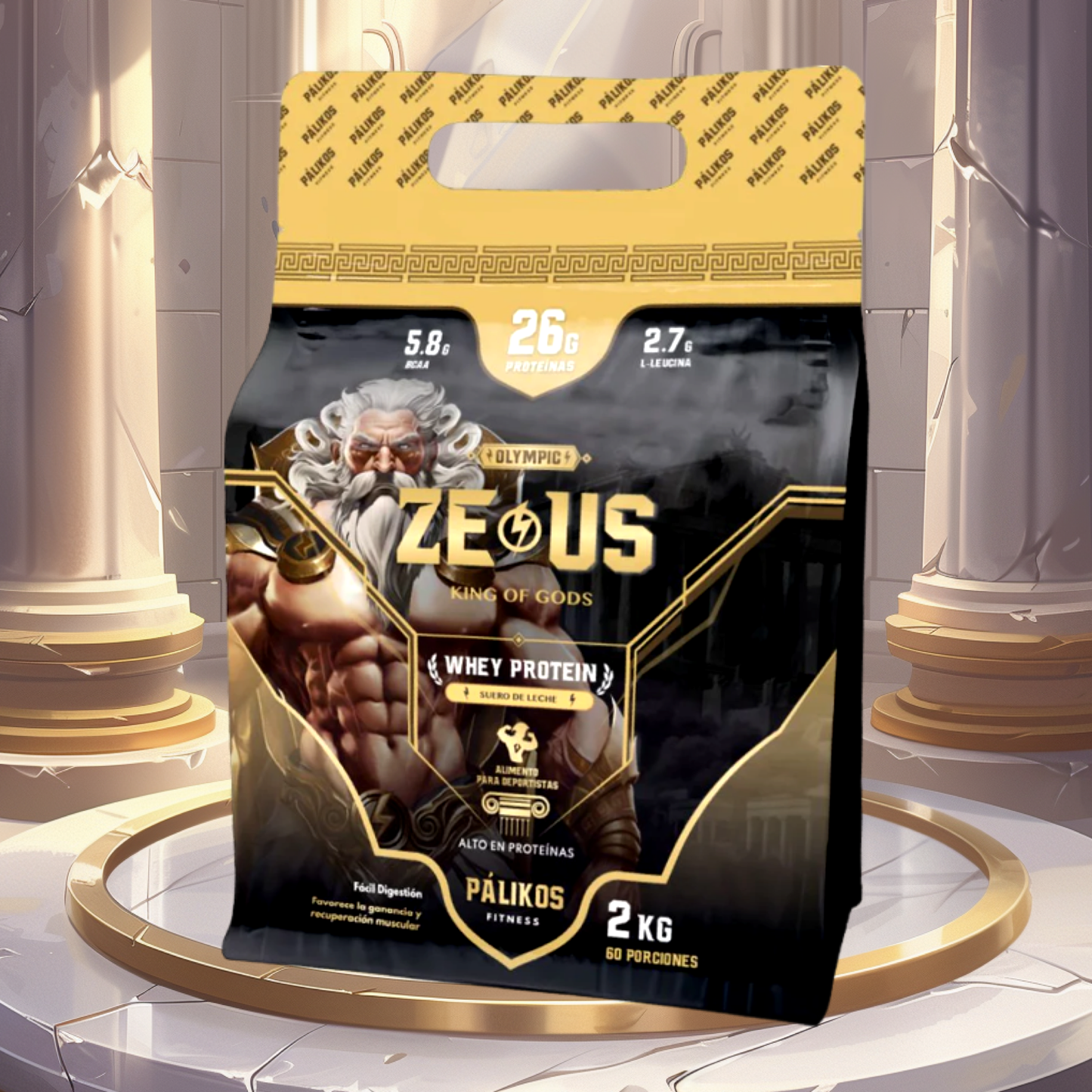 MEGAPACK |  ⚔️ [2 PROTEINAS 2 Kg] | ZEUS  WHEY ⚡ [120 serv] + 2 CREATINAS APOLO ✨ [120 serv]